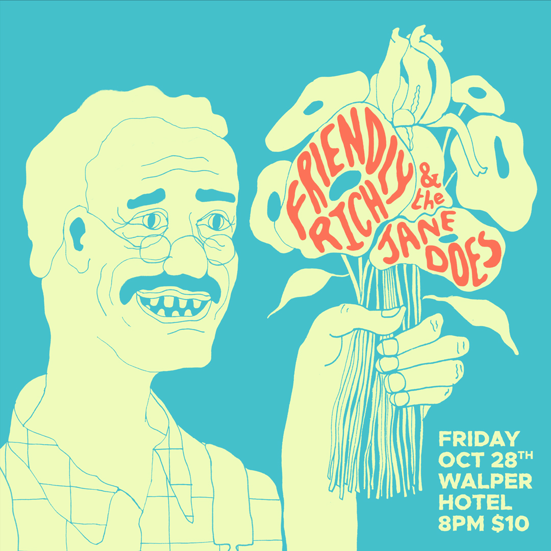 poster featuring an illustration of a farmer holding a bouquet