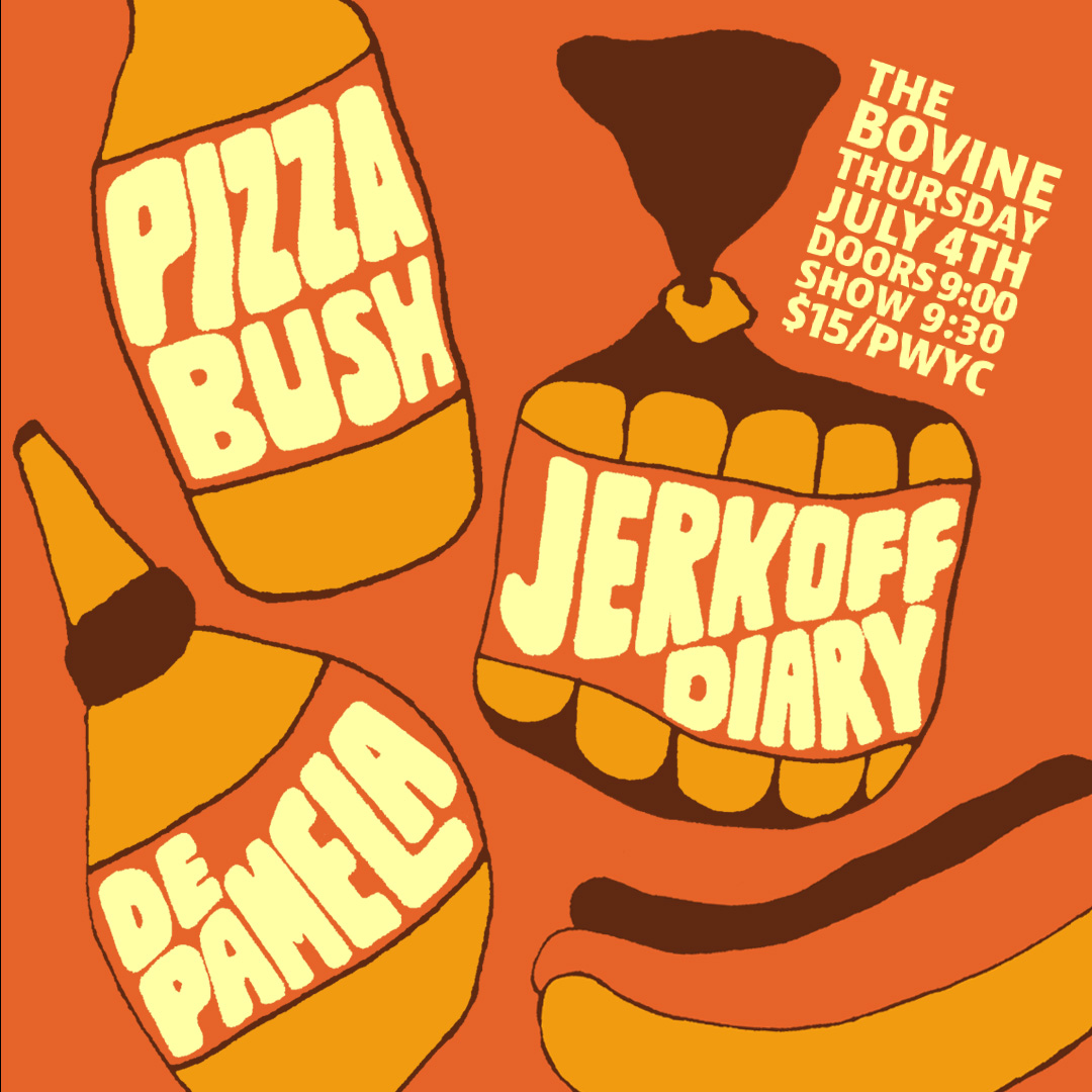 poster featuring hot dogs and condiments