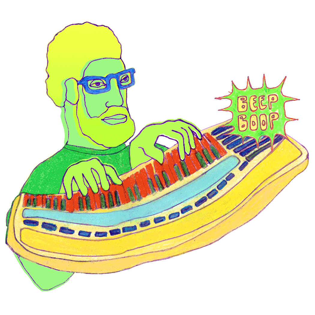 illustration of a man playing a keyboard