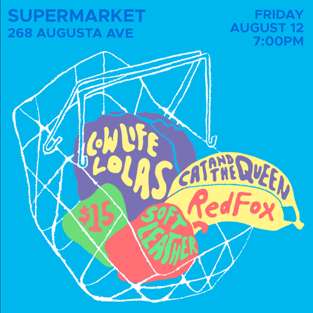 poster featuring a shopping basket with fruit and vegetables